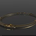 Elegant Gold and Silver Choker Necklace With Ornate Engraved Details And Decorative Clasp