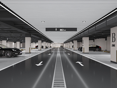 Underground Parking Underground Garage Public Parking Indoor Parking Mall Parking 3d model