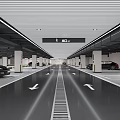 Modern Well Lit Parking Garage With Clear Lane Markings And Arrow Indicators
