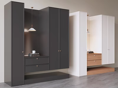 Modern Minimalist Floating Entryway Cabinet Sideboard With Multiple Functional Large Storage Spaces 3d model