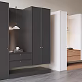 Modern Minimalist Floating Entryway Cabinet Sideboard With Multiple Functional Large Storage Spaces