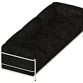 Modern Black Multi Seater Sofa With Metal Frame And Comfortable Design 3d model