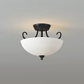 Modern Ceiling Lights With Geometric Frames White Shade And Gold Accents 3d model