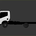 White Truck Chassis with Cab Frame and Wheels on Gray Background 3d model