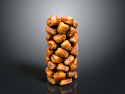 Fresh Brown Dates Stacked In Natural Pile For Healthy Snacking 3d model