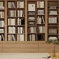 Antique Bookcase Entire Row of Bookcase American-style European-style Bookcase Study Bookcase Open Bookcase American-style Bookcase Ornaments Antique-style Ornaments 3d model
