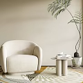 Modern Single Sofa Casual Single Sofa 3d model