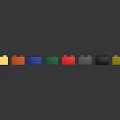 Colorful Plastic Building Blocks In Various Colors Arranged On Gray Surface