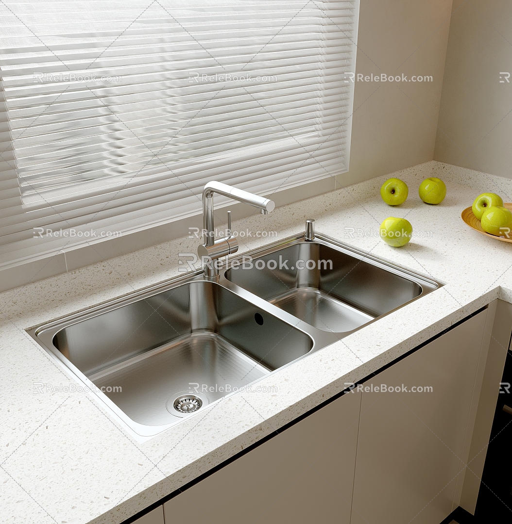 Sink dish basin 3d model