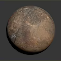 Detailed Red Orange Mars Surface With Texture And White Ice Caps In Space