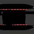 Futuristic Spaceship Design Featuring Black Gray Body Red Accent Lines And Streamlined Structure