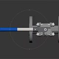 Industrial Metal Ball Valve With Blue Handle And Flange Connection