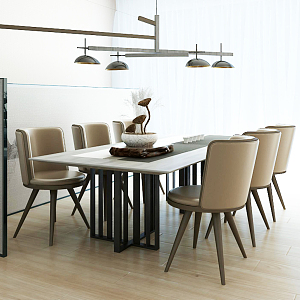 Modern Dining Table and Chair Combination Table and Chair 3d model