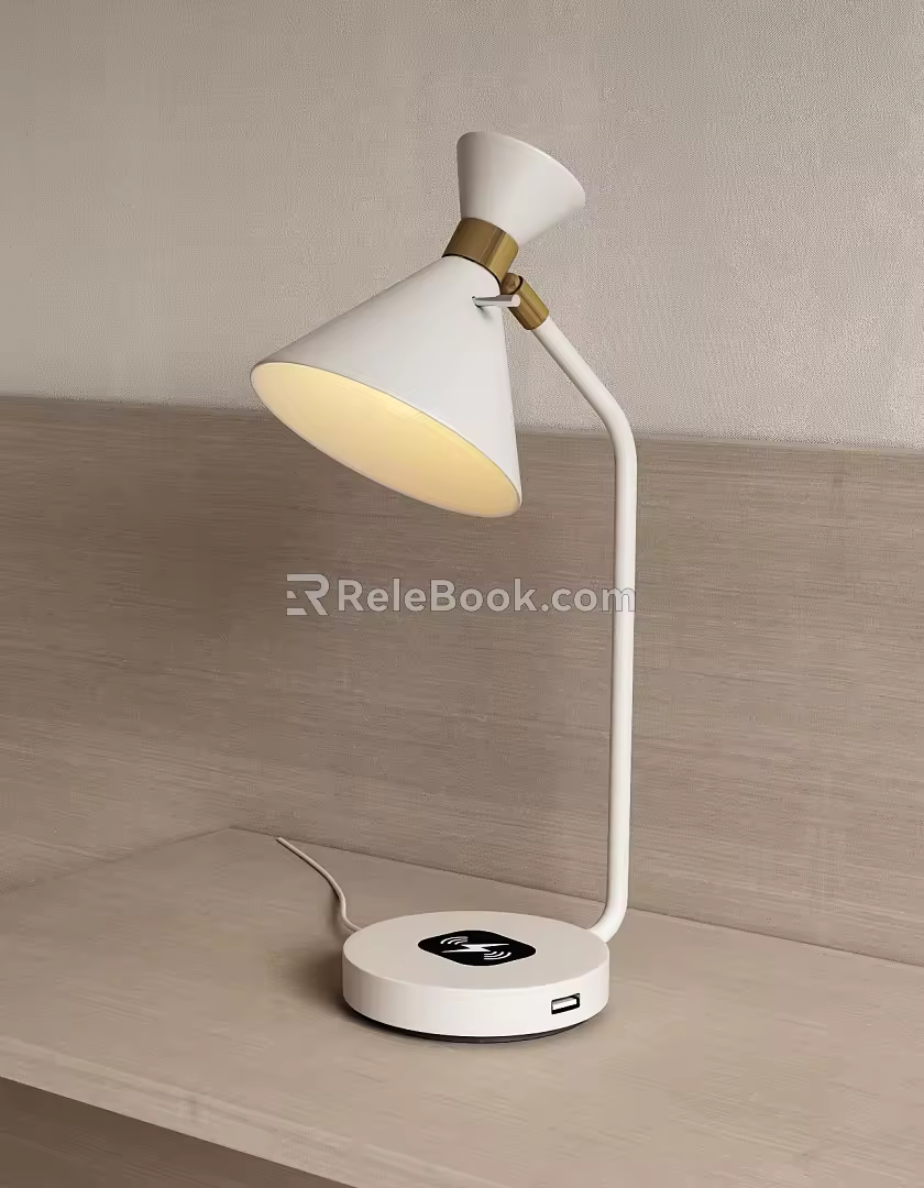 WestElm cream wind table lamp bedside lamp desk lamp 3d model