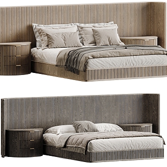 Double bed minotti 3d model