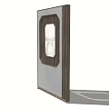 Modern Room Divider With Wooden Frame And Glass Panel For Interior Design