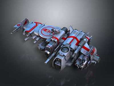 Futuristic Sci Fi Fighter Jet With Detailed Armaments And Structure 3d model