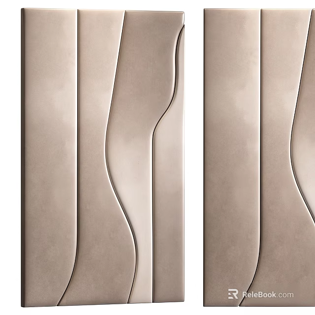 Modern Luxury Metal Wall Decor With Elegant Wavy Patterns Design 3d model