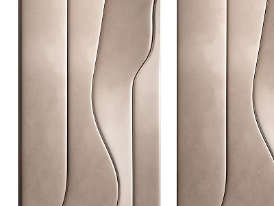 Modern Luxury Metal Wall Decor With Elegant Wavy Patterns Design 3d model