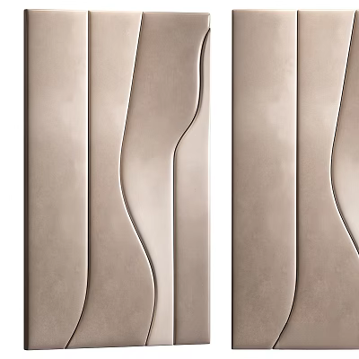 Modern Luxury Metal Wall Decor With Elegant Wavy Patterns Design 3d model