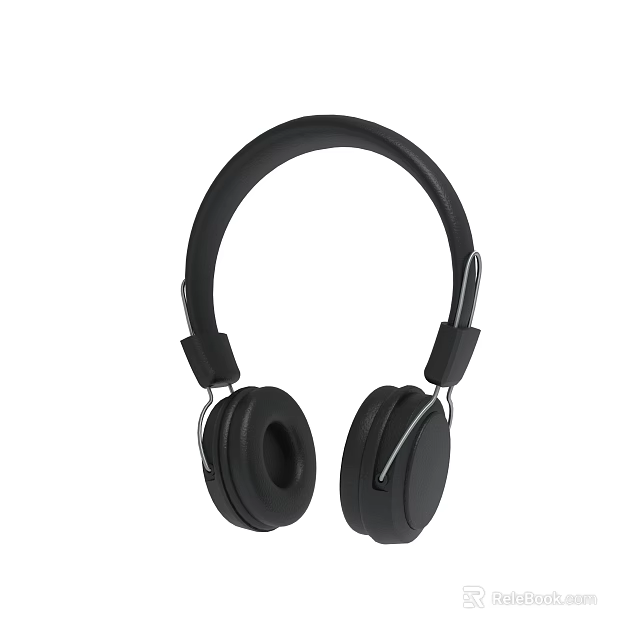 Black Over Ear Headphones With Comfortable Ear Cups And Adjustable Headband 3d model 