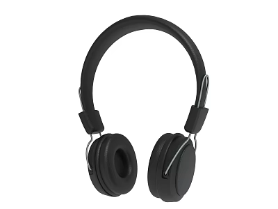 Black Over Ear Headphones With Comfortable Ear Cups And Adjustable Headband 3d model