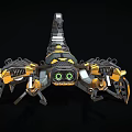 Mechanical Scorpion With Yellow And Black Color And Mechanical Legs Claws And Tail