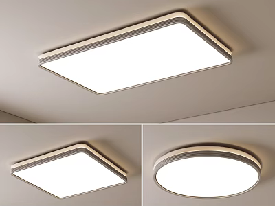 Modern Square And Round Flush Mount Ceiling Light Design With Bright Lighting 3d model