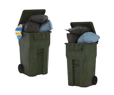 Modern trash can 3d model