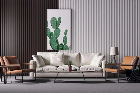 Sofa coffee table combination 3d model