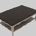 Classic Wooden Dining Table With Carved Legs Lower Shelf And Dark Wood Top