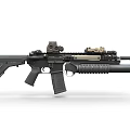 Modern Tactical Rifle With Optical Scope Detachable Magazine Ergonomic Grip And Extended Barrel