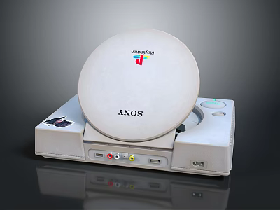 ANOS Retro Gaming Console With Circular Top Cover Colorful Logo And AV Ports 3d model