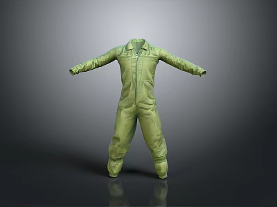 Green Long Sleeve Jumpsuit For Daily Casual Wear With Comfortable Design 3d model Green Long Sleeve Jumpsuit For Daily Casual Wear With Comfortable Design 3d model