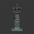 Traditional Chinese Archway with Green Tiled Roof and Stone Base Structure in Classic Architectural Design