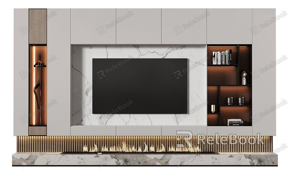 Modern TV background wall TV wall model