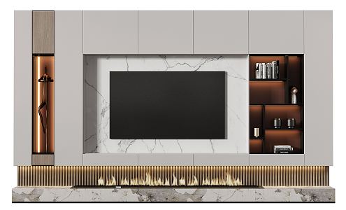 Modern TV background wall TV wall 3d model