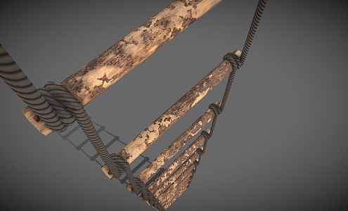 Ladder Wood Ladder Stair Tools Ladder 3d model