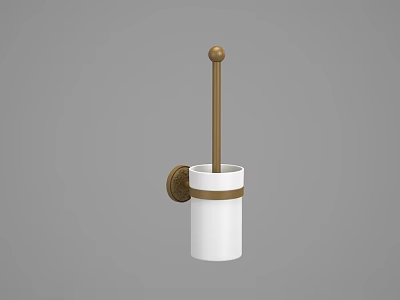 Modern Wall Mounted Bathroom Accessories White And Gold Toilet Brush Holder 3d model