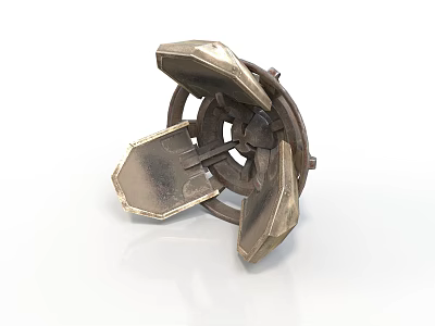 Industrial Metallic Mechanical Part With Gear Like Structure And Multi Blade Design 3d model