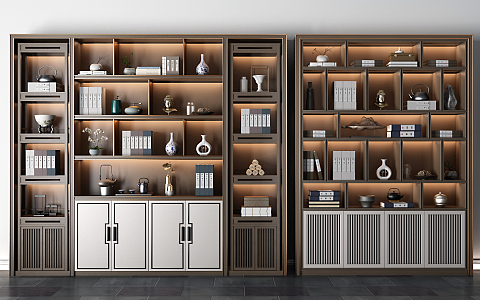 New Chinese Bookcase Combination 3d model