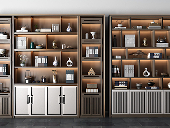 New Chinese Bookcase Combination 3d model