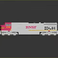BNSF Train Model With Pink And White Exterior Solar Panels And Number 4718