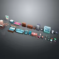 Assorted Home Furniture Including Sofas Beds Cabinets And Tables For Interior Use 3d model