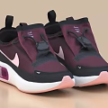 Nike Maroon Pink Swoosh Shoes with Black Strap White Pink Sole Transparent Air Unit