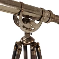 Vintage Commercial Telescopes With Tripods Metal And Wooden Structure Chain Decorations