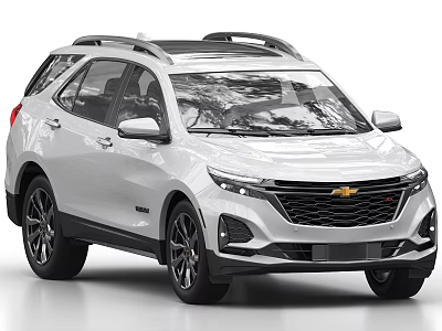 Stylish White SUV Exterior With Roof Rails Sleek Body Lines And Modern Grille Design 3d model
