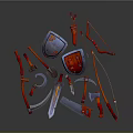 Ancient weapons Cold weapons Medieval items Medieval weapons Swords, spears, halberds, axe hooks 3d model