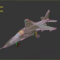 Khaki and White Airplane Model with Wing Insignia and Landing Gear on Dark Background