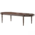 Classic Solid Wood Dining Table And Chairs Set With Carved Details And Upholstered Seats